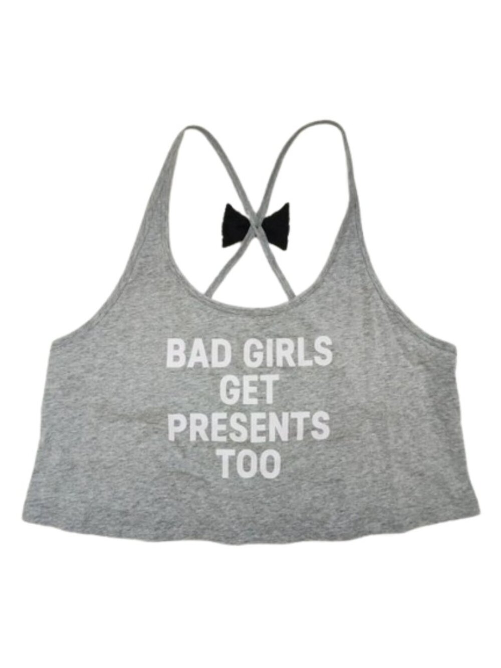 Victoria's Secret NWT Gray Graphic Cropped Tank Top Bad Girls L